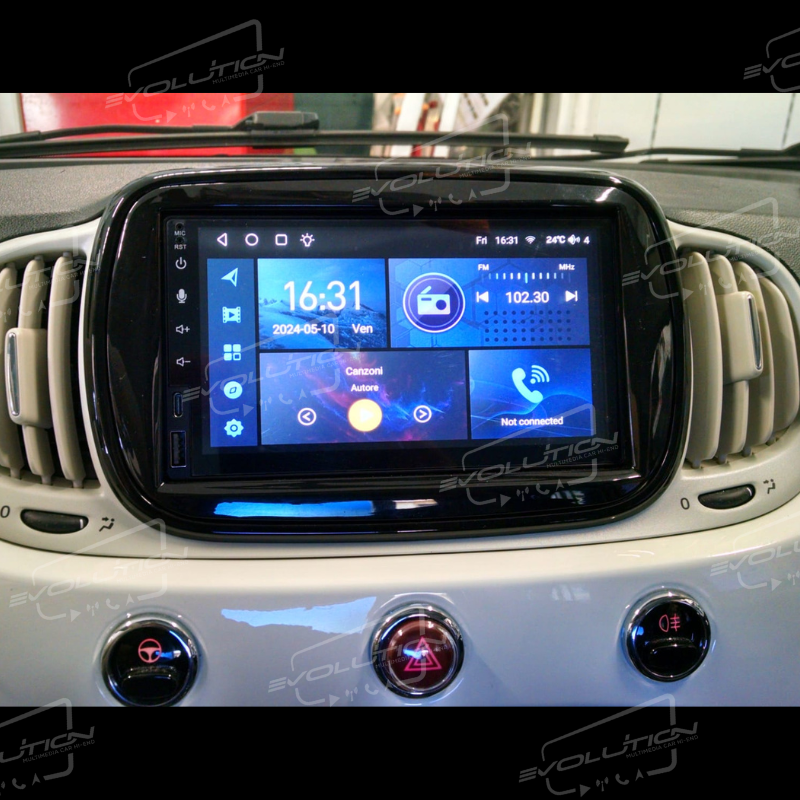 Cartablet Fiat 500 con ventilazione automatica (2015 - 2022) - 7" Evolution